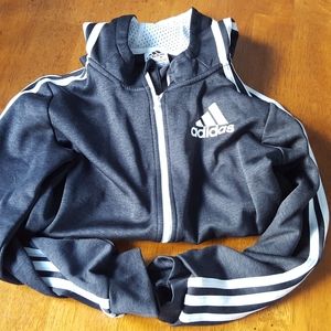 Adidas zip up with hood, kids size 10-12